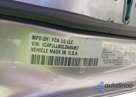 2020 Jeep Cherokee Altitude Fwd z USA, uszkodzony, nr VIN 1C4PJLLB3LD645457